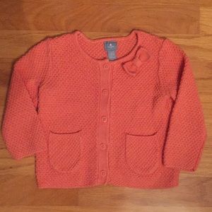 Baby Gap Girls Size 12-18 Months Coral Cardigan